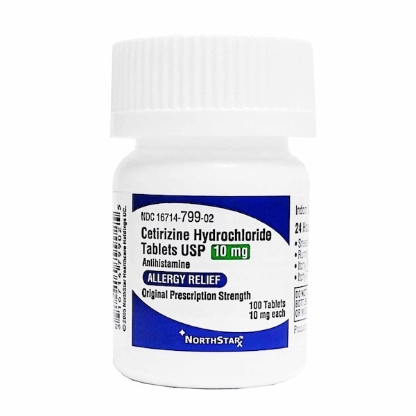 Northstar Cetirizine HCl 10 mg Tablet Bottle, 100PK 16714079902 - main